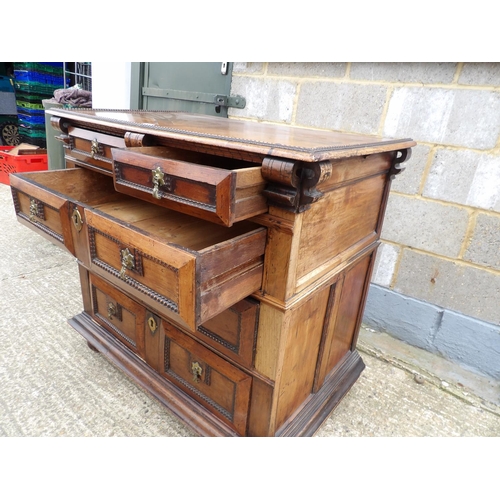 65 - A early European mahogany chest of five drawers  104x60x95