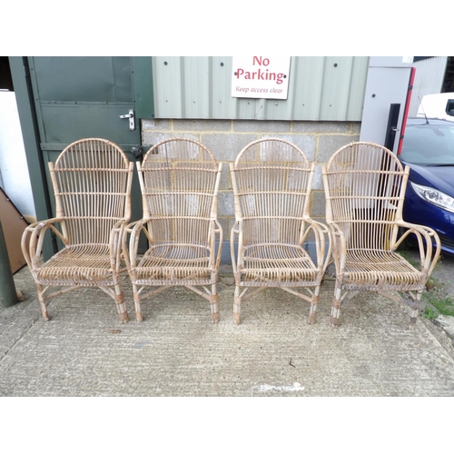 80 - A set of four vintage wicker chairs