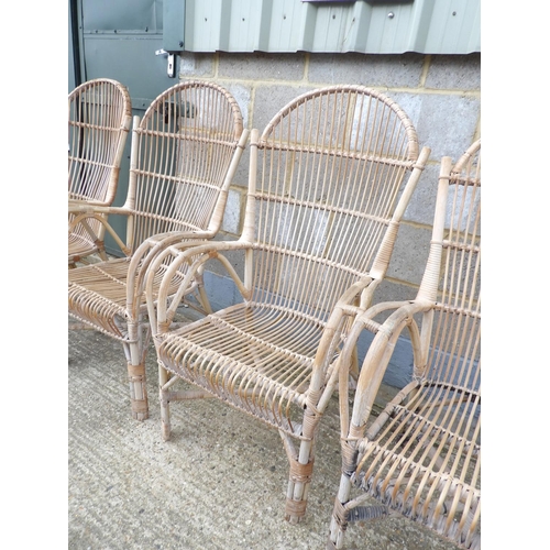 80 - A set of four vintage wicker chairs