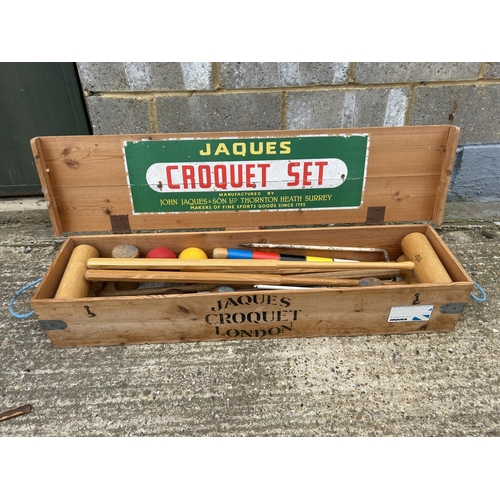 82 - Boxed Jaques croquet set