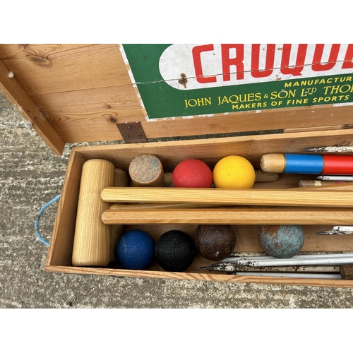 82 - Boxed Jaques croquet set