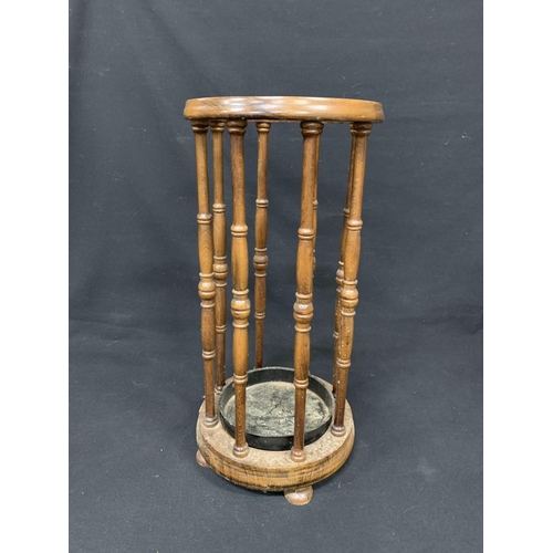 624 - Wooden stick and umbrella stand, height 54cms