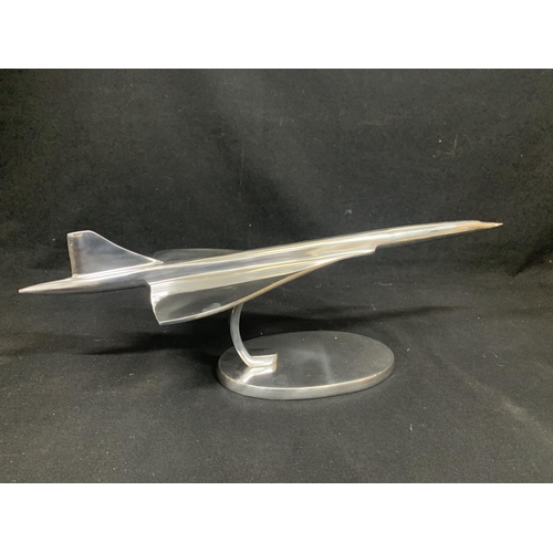 772 - Large polished Aluminium Concorde Model, length 61 cms