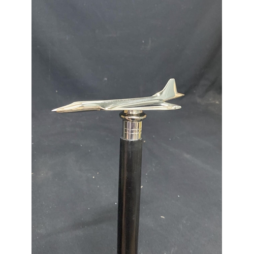 773 - Chrome novelty Concorde topped walking cane