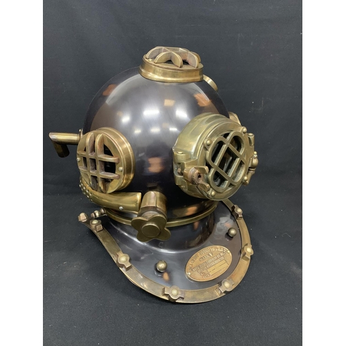 774 - Antique effect reproduction Divers Helmet, height 43 cms