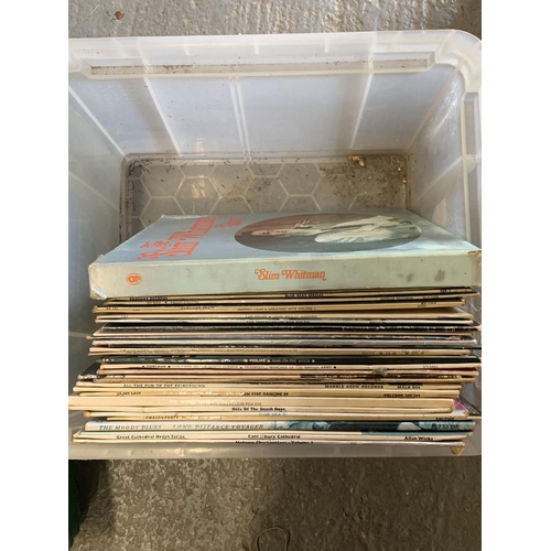 Retro record rack, 18 assorted single records, mixed LP's including 2 ...