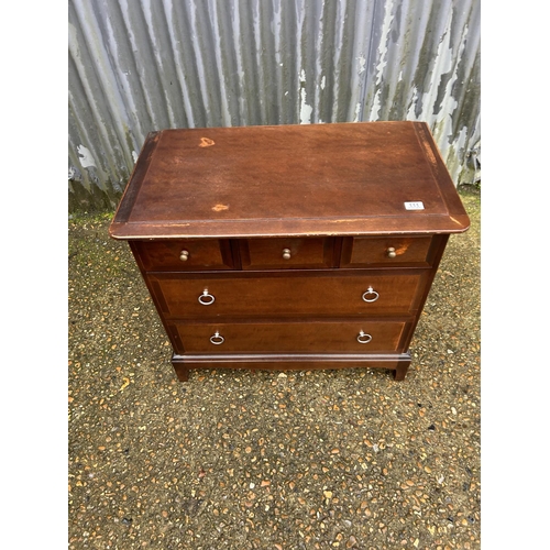 111 - A stag chest of five drawers 83x47x70