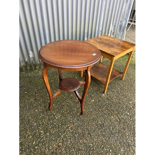 122 - Circular mahogany occasional table together with a walnut occasional table