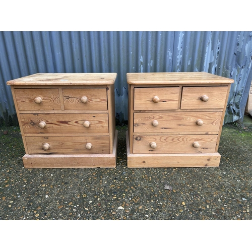 137 - A pair of small pine chests of four drawers 58x40x55