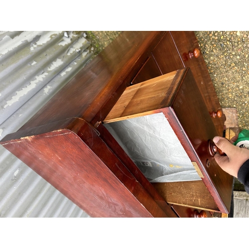 142 - A Victorian mahogany chest of five drawers  96x46x110