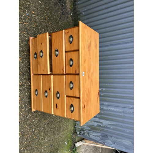 148 - A modern pine multi drawer chest 90x40x80