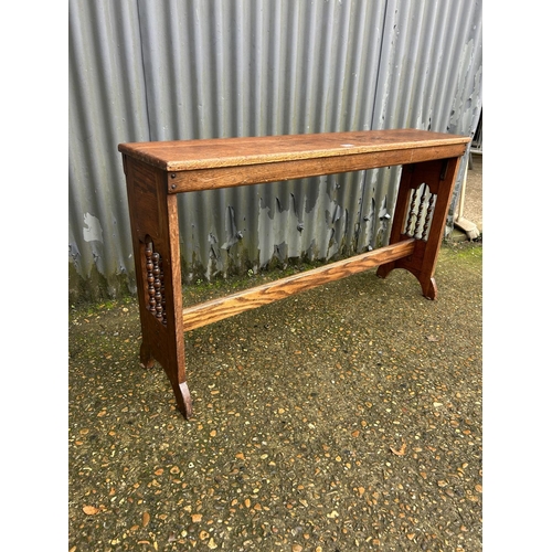 154 - A oak chapel organ bench seat