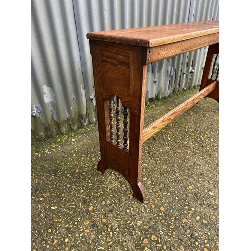 154 - A oak chapel organ bench seat