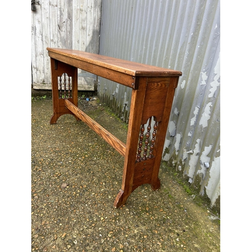 154 - A oak chapel organ bench seat