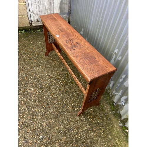 154 - A oak chapel organ bench seat