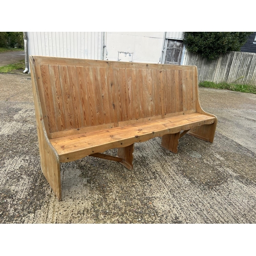 172 - A long pine farmhouse bench seat 257cm long