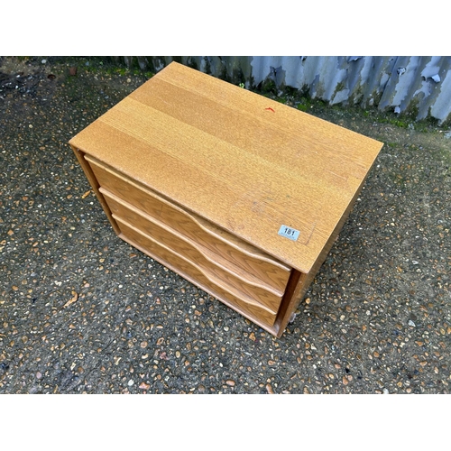 181 - A danish style teak chest of three 65x40x65