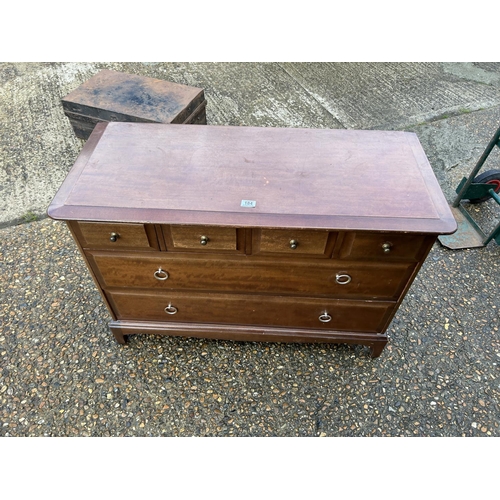 184 - A stag chest of six drawers