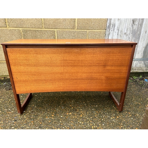 186 - A teak record storage sideboard 107x38x70