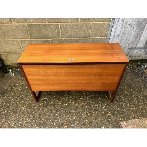 186 - A teak record storage sideboard 107x38x70