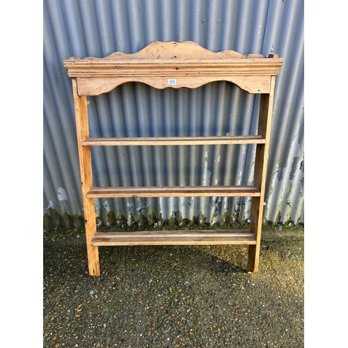 204 - A solid pine wall rack 101x20x140