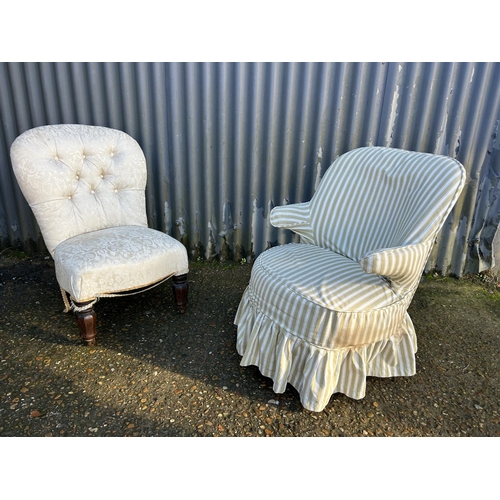 216 - Two Edwardian upholstered children's chairs