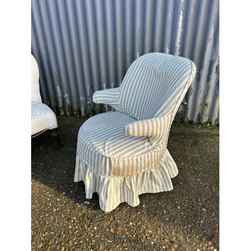 216 - Two Edwardian upholstered children's chairs