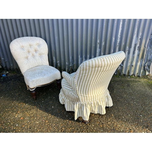 216 - Two Edwardian upholstered children's chairs