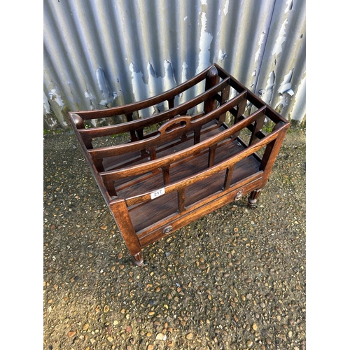 217 - A Victorian rosewood Canterbury book rack 55x38x48