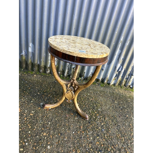 222 - A continental style occasional table with marble top 43 diameter 60 cm high