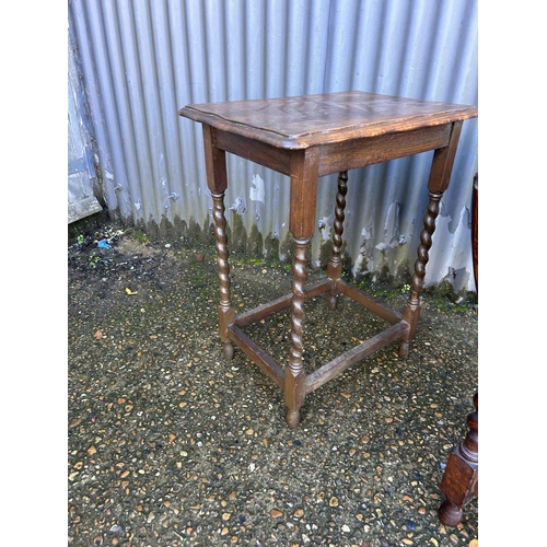 46 - An oak gateleg table together with a barley twist occasional table