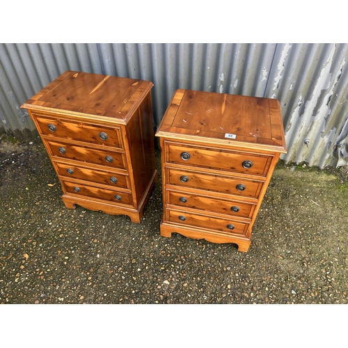 68 - A pair of repro yew chests of four drawers 48x37x70