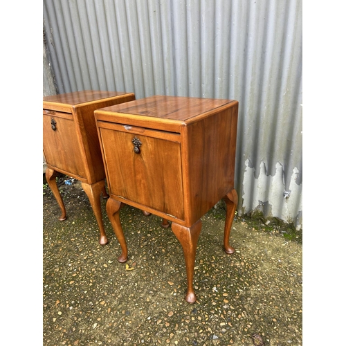 79 - Pair of Edwardian mahogany bedsides with drop down fronts