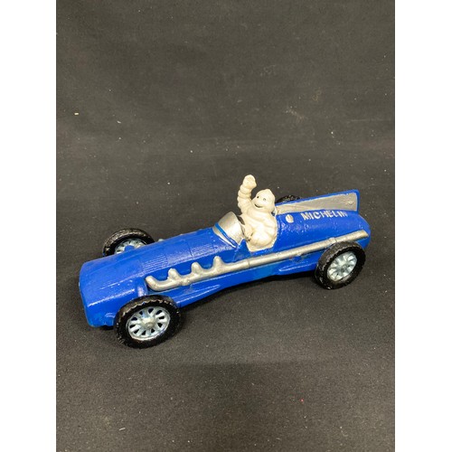 1035 - Cast Iron Michelin Racing Car, length 26 cms