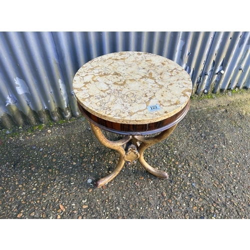 222 - A continental style occasional table with marble top 43 diameter 60 cm high