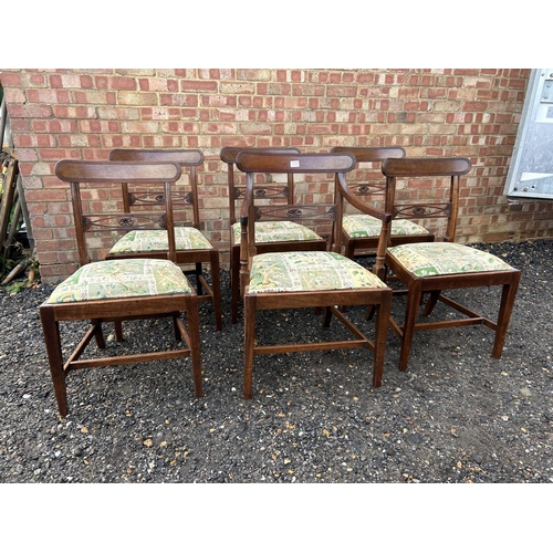 200H - A set of six Victorian mahogany bar back dining  chairs