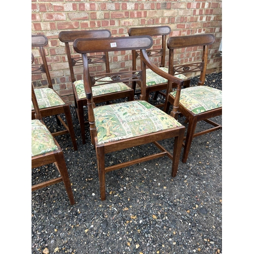 200H - A set of six Victorian mahogany bar back dining  chairs