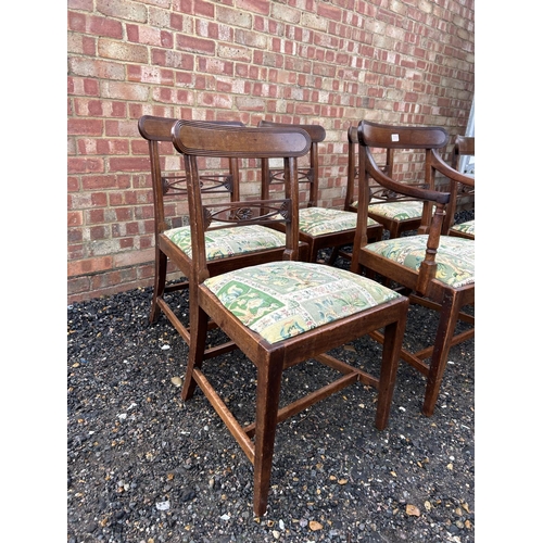 200H - A set of six Victorian mahogany bar back dining  chairs