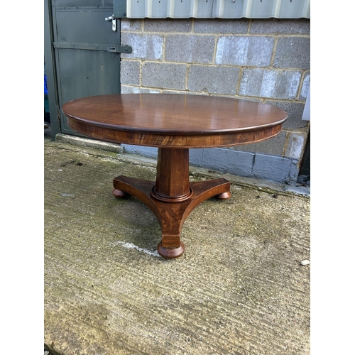 100H - A Victorian mahogany tilt top breakfast table 122cm diameter