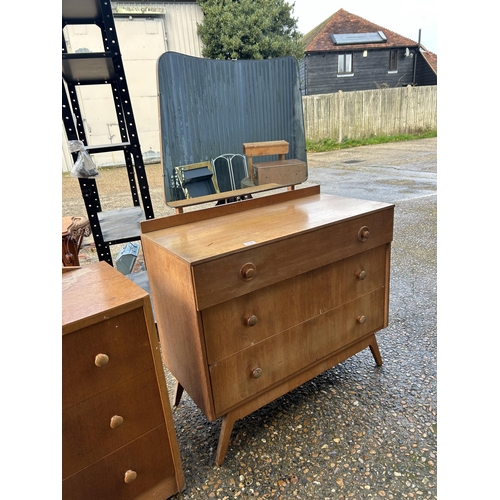 114 - Two mid century g plan style light oak dressing chests