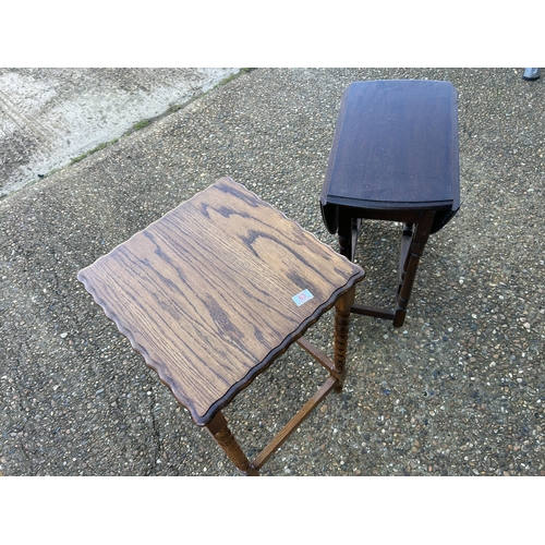 124 - Oak barley twist table and oak gateleg table