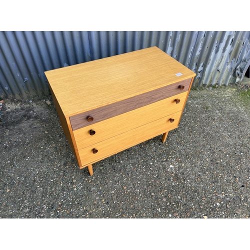 137 - A small mid century Avalon chest of three drawers 82x 44x62