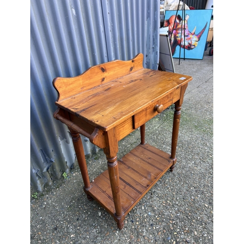 14 - A pine single drawer washstand 70x40x90