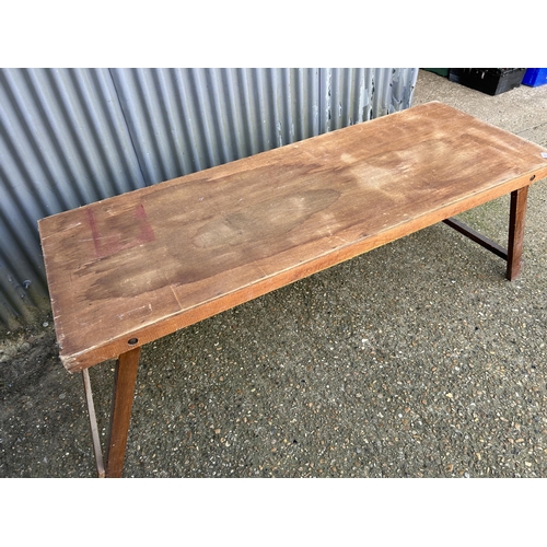 161 - A vimtage style long pine table 70x184 x72