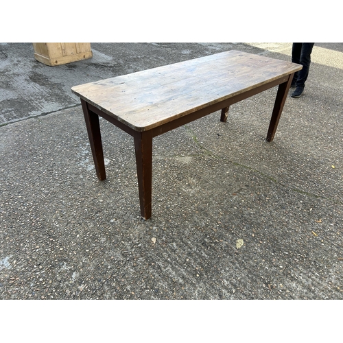 163 - A long vintage pine dining table 184x78x77