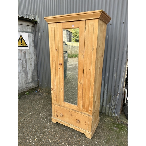 165 - A pine single door wardrobe 93x50 x200