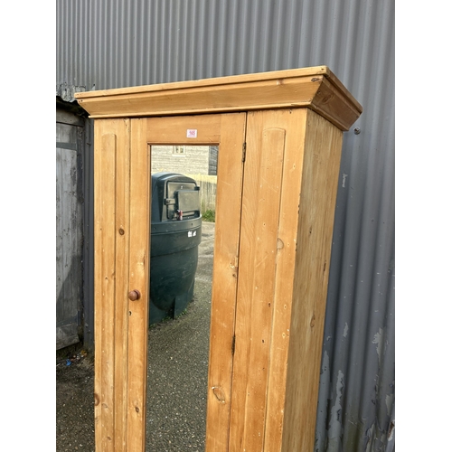 165 - A pine single door wardrobe 93x50 x200