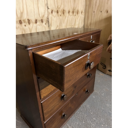 240 - A Victorian mahogany chest of five drawers 100x48x96