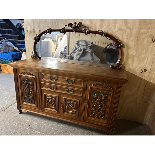 241 - A very large Edwardian mahogany mirror back sideboard  184x60x99