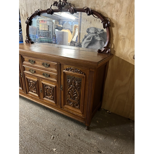 241 - A very large Edwardian mahogany mirror back sideboard  184x60x99